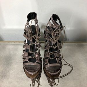 Top Shop lace up open toe heels